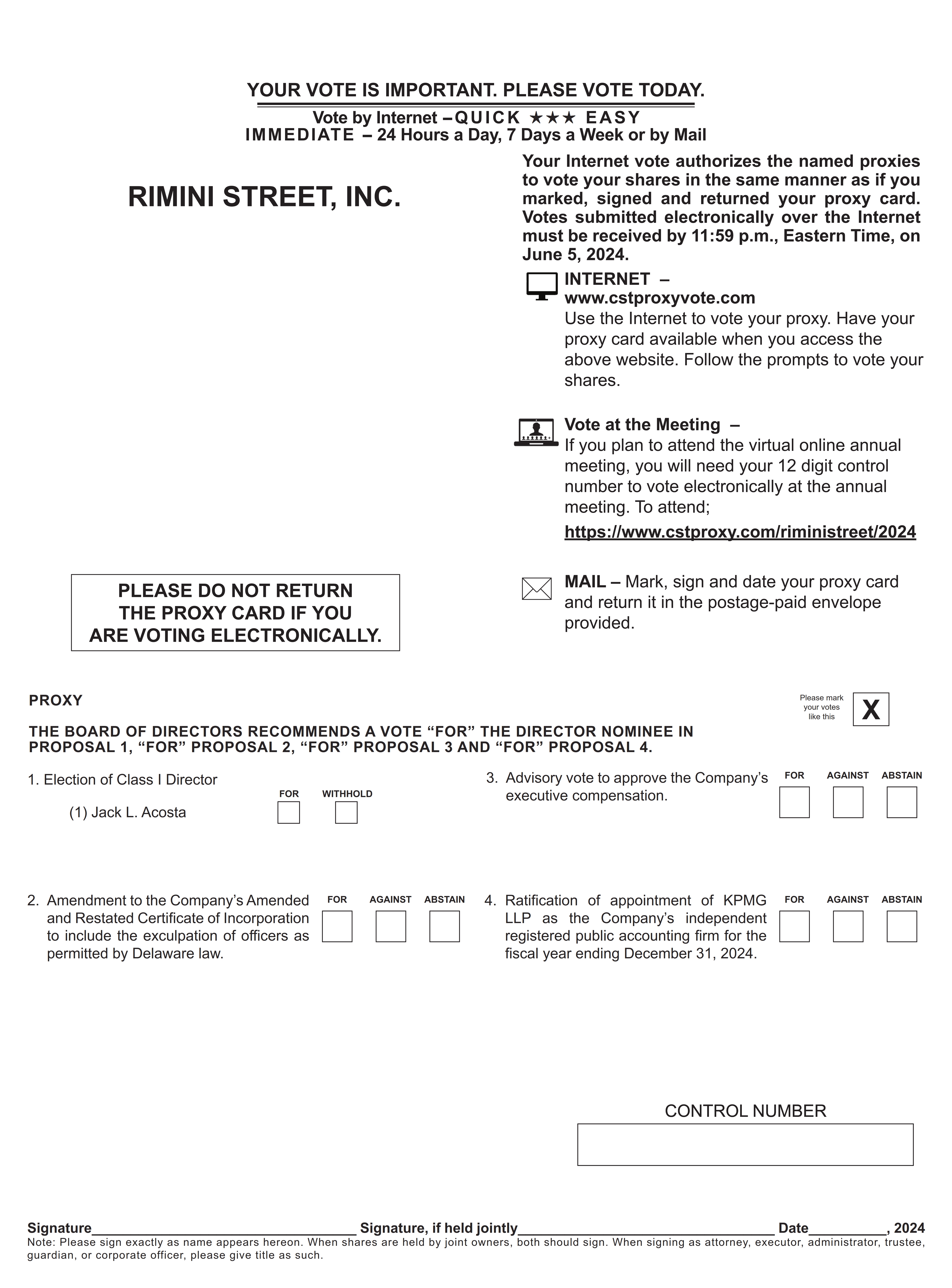RMNI - 2024 Annual Meeting - DEFINITIVE Proxy Card - Front_001.jpg