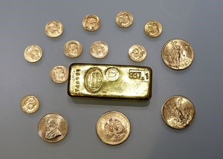 PRECIOUS-Gold rises as yields slip after US data lifts rate-cut hopes