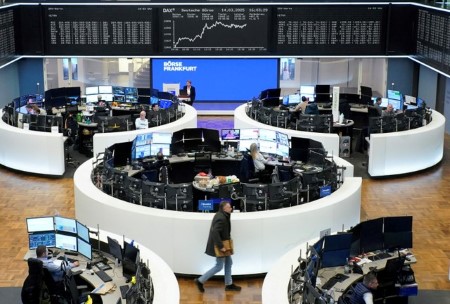 UPDATE 3-Europe's STOXX 600 up, Germany's DAX at record peak on trade deal optimism
